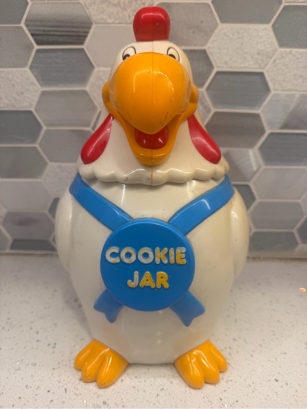 Vintage Rooster Cookie Jar that Crows (see video)! Rare find